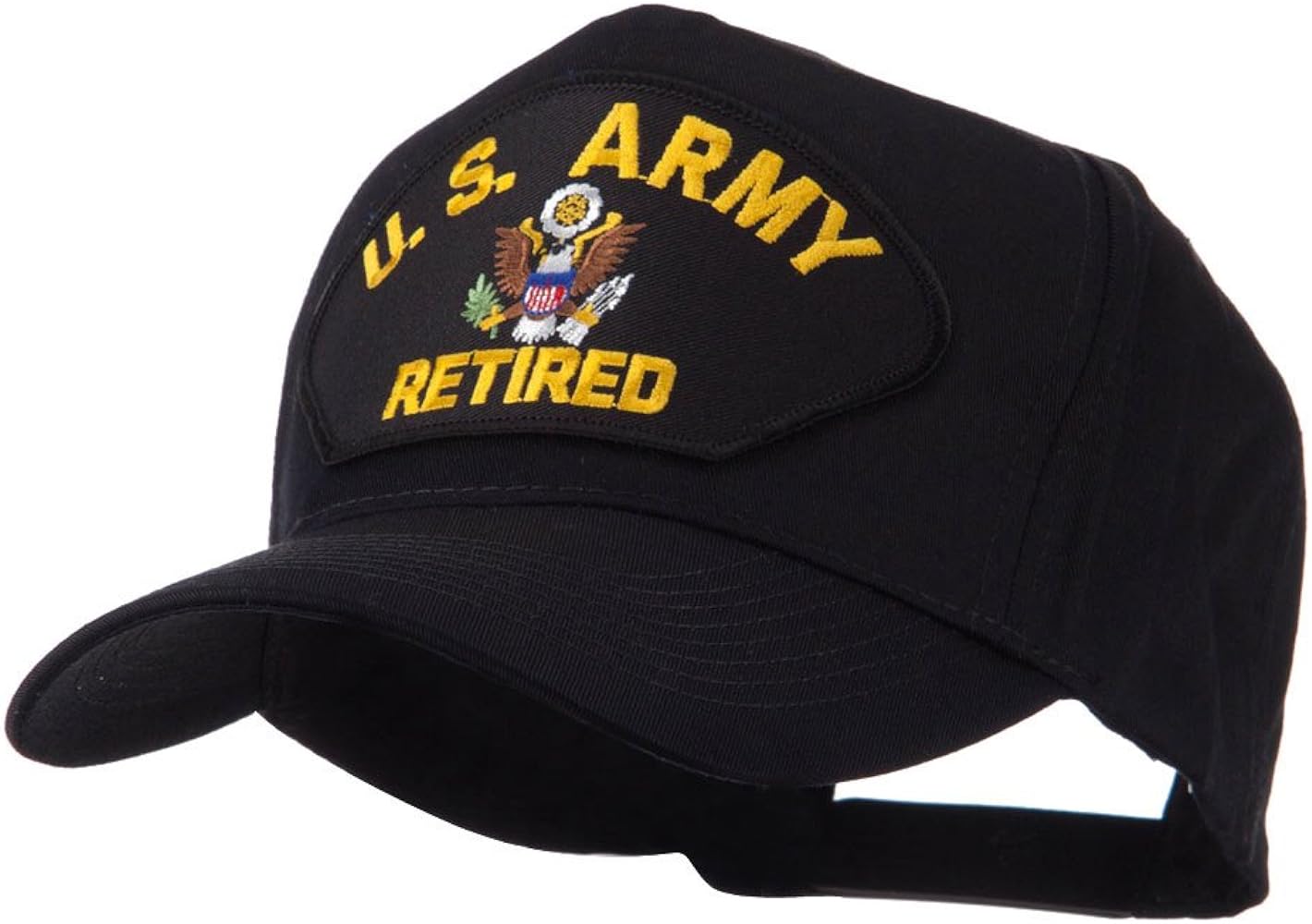 e4Hats.com Retired Military Large Embroidered Patch Cap