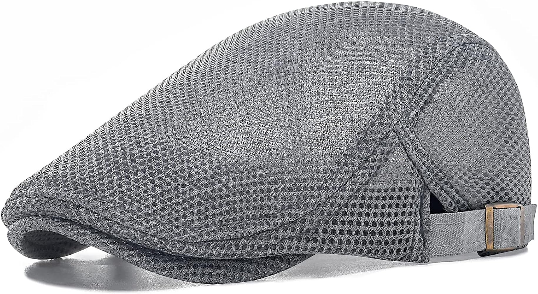 VOBOOM Men Breathable Mesh Summer Hat Adjustable Newsboy Beret Ivy Cap Cabbie Flat Cap