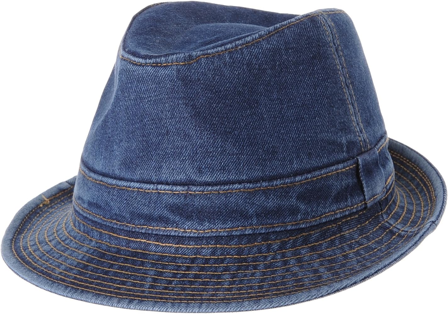 WITHMOONS Denim Bucket Hat Plain Stitch Washed Short Brim Packable Fedora Cap DW6646