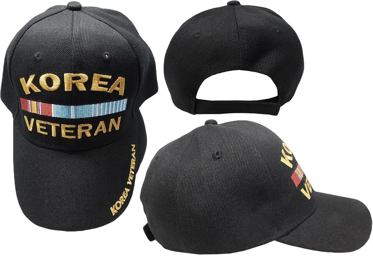 Trade Winds Black Korea Korean War Veteran Ribbon Baseball Hat Cap Embroidered