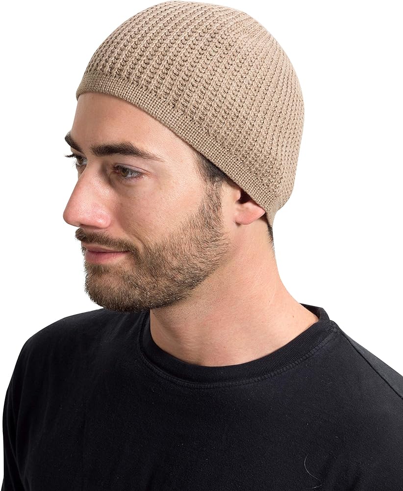 100% Natural Cotton Beanie Skull Cap | Lightweight Single Layer Crochet Cooling Sleep Chemo Caps | Zigzag and Ribbed Patterns