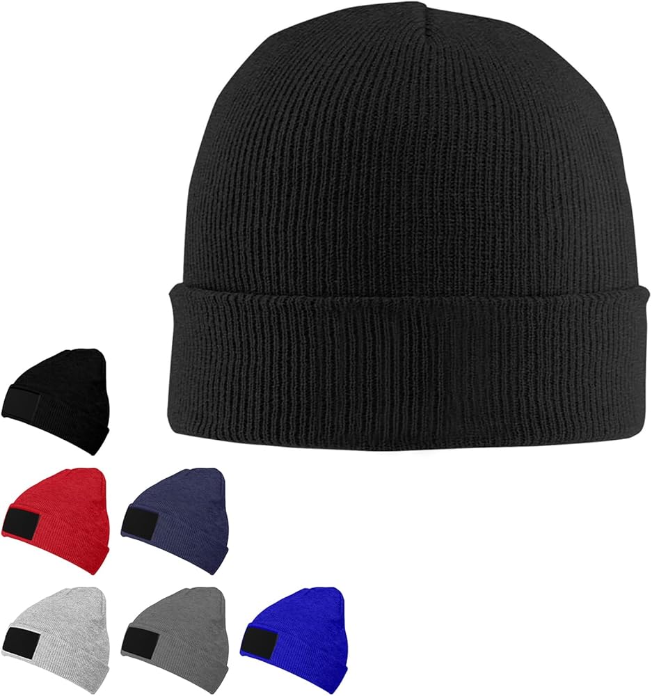 Custom Beanie Hats Add Text Personalized Winter Knit Hat for Men Women 6 Colors